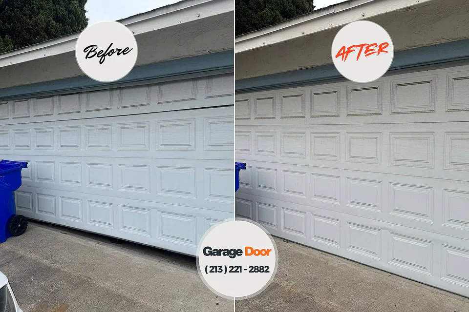 Before and after: garage door repair Maize, KS